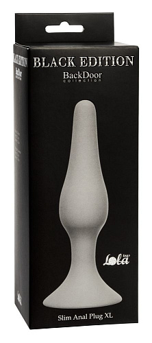 Серая анальная пробка Lola toys Slim Anal Plug XL 4204-03Lola (15,5 см)