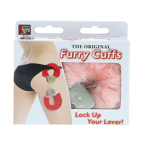 Металлические наручники с розовой меховой опушкой Dream Toys METAL HANDCUFF WITH PLUSH PINK 160033