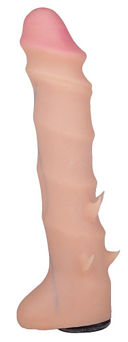 Телесного цвета насадка со спиралевидным узором LOVETOY (А-Полимер) REAL Standard 865103 (19 см)