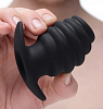 Средняя чёрная анальная пробка XR Brands Hive Ass Tunnel Silicone Ribbed Hollow Anal Plug Medium AF982-Medium (8,13 см)