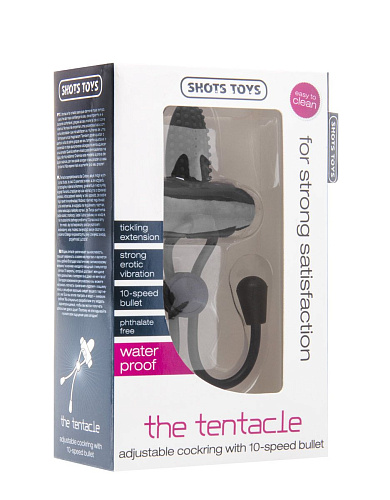 Утягивающее лассо чёрного цвета Tentacle Cockring SHT342BLK