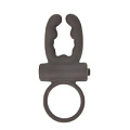 Чёрное эрекционное кольцо с вибрацией и рожками Bior toys Sex Expert SEM-55056