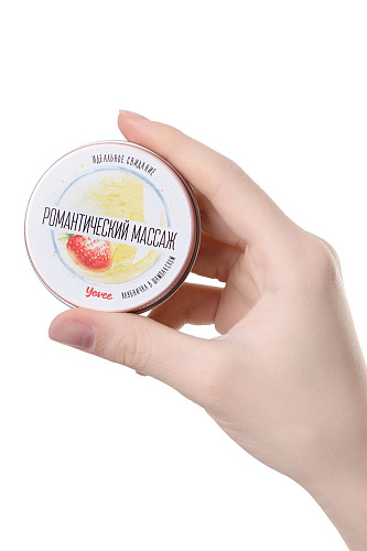 Массажная свеча с ароматом клубники и шампанского ToyFa «Романтический массаж» 722006