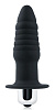 Чёрная ребристая вибровтулка с ограничителем Bior toys SEM-55188 (7 см)
