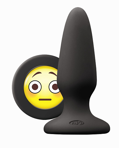 Чёрная силиконовая пробка среднего размера NS Novelties Emoji OMG NSN-0513-33 (10,2 см)