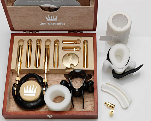 Золотое устройство для увеличения пениса Jes Extender Gold 109