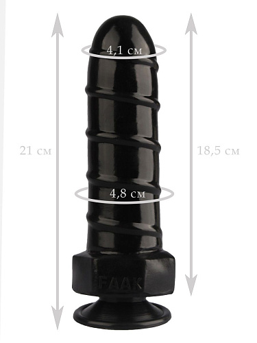 Чёрная анальная втулка в виде болта Сумерки богов 1017-37 BX DD (21 см)