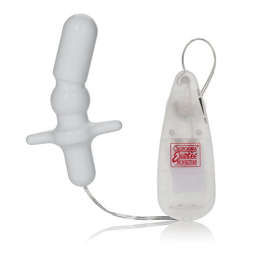 Вибромассажёр простаты белого цвета California Exotic Novelties Pocket Exotics Vibrating Anal «T» Vibe SE-1120-09-2