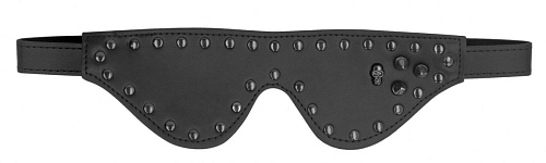 Чёрная маска на глаза с заклепками и шипами Shots Media BV OU295BLK