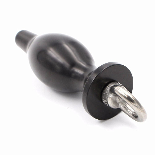 Чёрная металлическая пробка с кольцом 4sexdreaM 47418-3 (16 см)