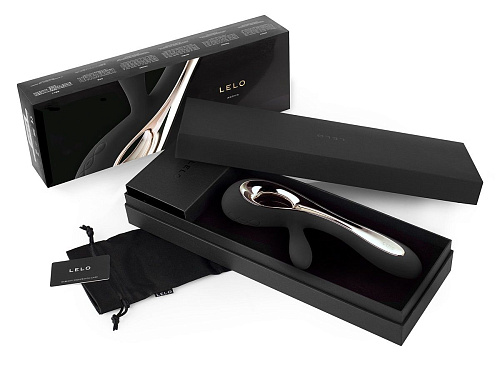 Чёрный вибратор с клиторальным отростком Lelo Soraya Black LEL1594 (22 см)