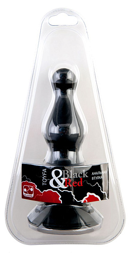 Чёрная фигурная анальная втулка ToyFa 901332-5 (15 см)