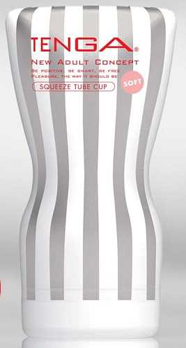 Белый мастурбатор Tenga Squeeze Tube Cup Soft TOC-202S