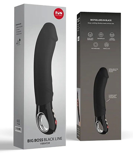 Чёрный вибратор Fun Factory Big Boss Black Line 1121808 (23,5 см)