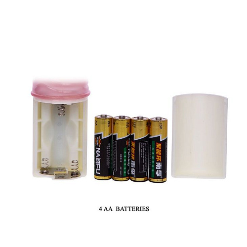 Розовый вибратор хай-тек с бусинками Baile BW-004063-0101 (25,5 см)