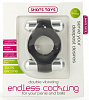 Чёрное эрекционное кольцо с вибрацией Shots Media BV Double Vibrating Endless Cockring SHT084BLK