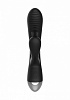 Чёрный вибратор с электростимуляцией Shots Media BV E-Stimulation Rabbit Vibrator ELC001BLK (19 см)