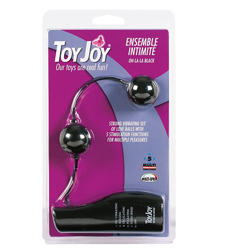Чёрные вагинальные шарики с вибрацией Toy Joy ENSEMBLE INTIMITE 3006009250