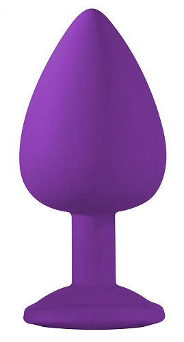 Большая фиолетовая анальная пробка с голубым кристаллом Lola toys Emotions Cutie Large 4013-05Lola (10 см)
