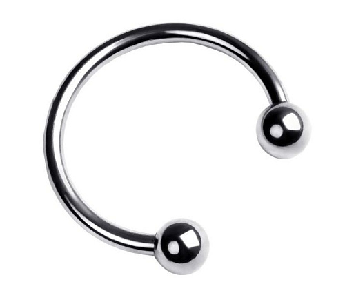 Серебристая подкова на головку пениса ToyFa 717120