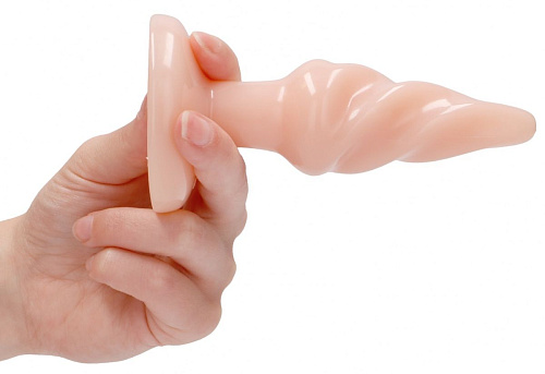 Телесная витая анальная пробка Shots Media BV Rounded 5 Inch PLU006FLE (12,7 см)