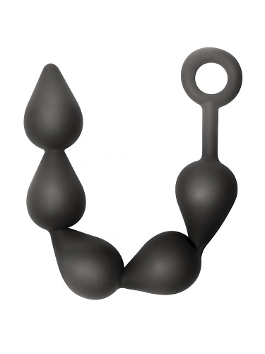 Чёрная анальная цепочка Lola toys Black Edition Anal Super Beads 4221-01lola (40 см)
