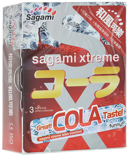 Ароматизированные прозрачные презервативы Sagami Xtreme Cola №3 (3 шт)