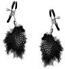 Металлические зажимы для сосков с чёрными пёрышками Pipedream Feather Nipple Clamps PD3889-00
