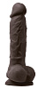 Коричневый силиконовый фаллоимитатор с мошонкой NS Novelties Pleasures 5 Dildo NSN-0405-19 (18 см)