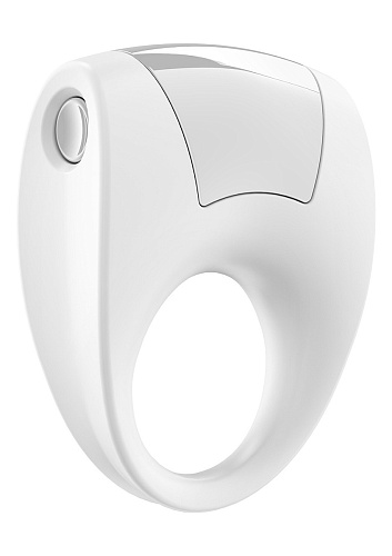 Белое эрекционное кольцо с вибрацией OVO B8 WHITE