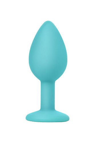 Мятная анальная пробка с прозрачным кристаллом Штучки-дрючки 690111 (7,3 см)