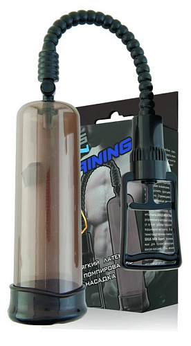 Дымчатая помпа-массажёр с удобным рычагом для откачки воздуха Sexus 709007