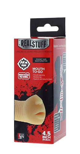Реалистичный мастурбатор-ротик телесного цвета Dream Toys REALSTUFF MOUTH TO-GO 20940