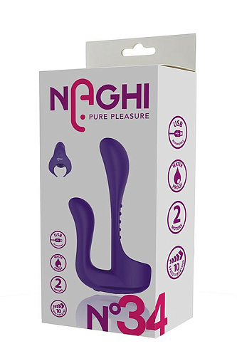 Фиолетовый вибромассажёр-насадка Tonga N 34 RECHARGEABLE COUPLES VIBE 530034