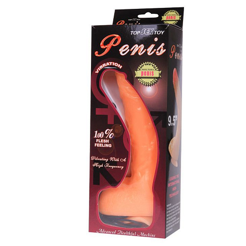 Вибратор с большой мошонкой телесного цвета Baile BW-008041Z (25 см)