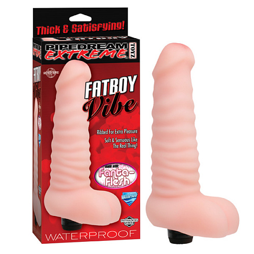 Водонепроницаемый ребристый вибромассажёр телесного цвета Pipedream RD134-21 (20,3 см)