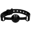 Чёрный кляп-шарик Shots Media BV Breathable Luxury Ball Gag OU345BLK