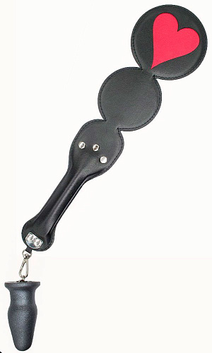 Чёрная шлёпалка с анальным плагом LOVETOY (А-Полимер) «Черви» 520500