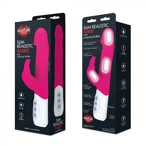 Миниатюрный розовый вибратор с реалистичной головкой Hustler hi-tech HT-R6-PNK