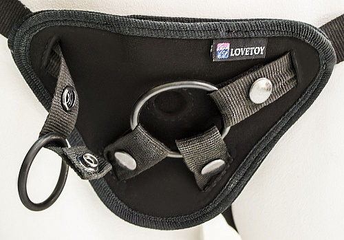 Чёрные универсальные трусики Harness с корсетом LOVETOY (А-Полимер) UNI strap 070003