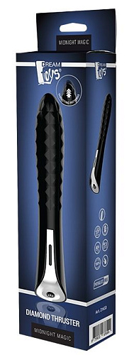 Чёрный вибромассажёр Dream Toys MAGIC DIAMOND THRUSTER 21633 (13 см)