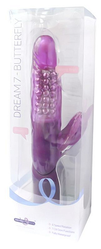Соблазнительный фиолетовый ротатор со стимуляцией клитора Seven Creations PREMIUM RANGE DREAM 7 BUTTERFLY Z003P3T002P3 (22 см)