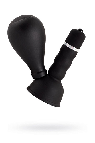 Черный вибратор с грушей на сосок ToyFa 905002-5