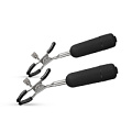 Чёрные виброзажимы на соски EDC Wholesale Easytoys Nipple Clamps With Vibrating Bullets ET617BLK