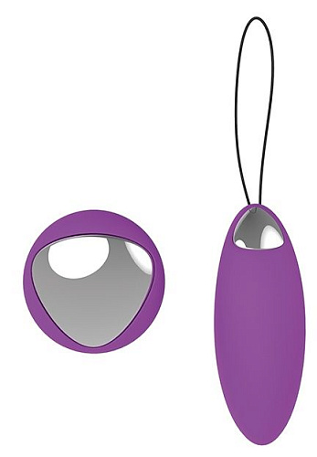 Фиолетовое перезаряжаемое виброяйцо Dream Toys Remote Duo Pleasure 21370