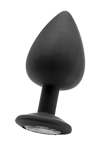 Чёрная анальная пробка Shots Media BV Extra Large Diamond Butt Plug OU183BLK (9,3 см)