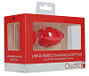 Красная анальная пробка Shots Media BV Large Ribbed Diamond Heart Plug OU458RED (8 см)