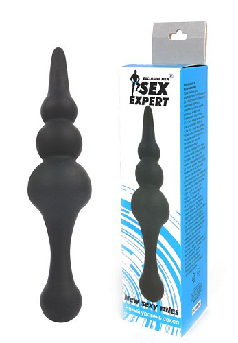 Чёрный конический двусторонний анальный стимулятор Bior toys SEM-55090 (21 см)