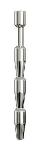 Стальной уретральный плаг с красным кристаллом Сумерки богов 744-02 PP DD