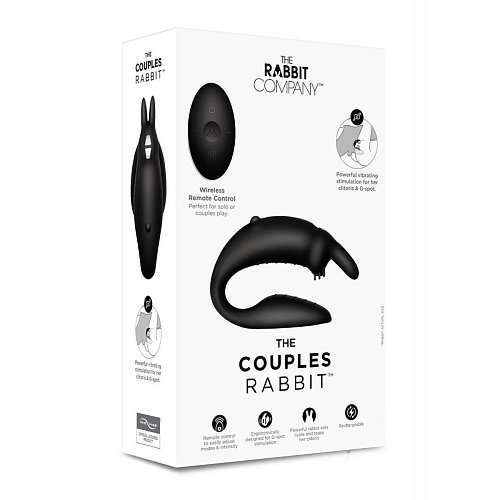 Чёрный вибратор для пар The Rabbit Company The Couples Rabbit TRC-021BLK